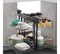 KRXSOBNV, Gabinete De Cocina Multifuncional Organizador Extraíble De Esquina Ciega, Botellero De Almacenamiento Giratorio for El Hogar con Cierre Suave, Cesta De Almacenamiento De Cocina,B ，Organizado