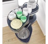 KRXSOBNV, Gabinete esquinero con Bandeja oscilante de 2 Niveles, Organizador Multiusos, estantería esquinera giratoria, Estante Ciego, for 36", Izquierda ，Organizador de Esquina para Cocina(Left)
