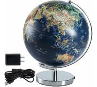 KRXSOBNV Globo terráqueo, Globo Iluminado Led, Globo Educativo de Escritorio, geografía terrestre, Marcado Texto Claro 12 Pulgadas(10ina)