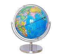 KRXSOBNV Globo terráqueo, Tierra Grande de 12,5 Pulgadas con rotación 720 ° y Soporte Metal Marcado Texto Claro(A 25cmb)