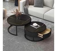 KRXSOBNV, Juego de 2 mesas de centro con cajones de almacenamiento - Elegante mesa auxiliar y sofá anidada for sala de estar y dormitorio - Mesa de té contemporánea ,Reposapiés(3,80*60cm/31.4*23.6in)
