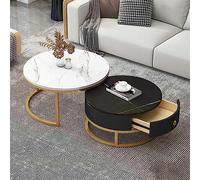 KRXSOBNV, Juego de 2 mesas de centro con cajones de almacenamiento - Elegante mesa auxiliar y sofá anidada for sala de estar y dormitorio - Mesa de té contemporánea ,Reposapiés(11,70*50cm/27.5*19.6in)