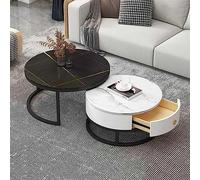 KRXSOBNV, Juego de 2 mesas de centro con cajones de almacenamiento - Elegante mesa auxiliar y sofá anidada for sala de estar y dormitorio - Mesa de té contemporánea ,Reposapiés(6,80*60cm/31.4*23.6in)