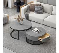 KRXSOBNV, Juego de 2 mesas de centro con cajones de almacenamiento - Elegante mesa auxiliar y sofá anidada for sala de estar y dormitorio - Mesa de té contemporánea ,Reposapiés(2,80*60cm/31.4*23.6in)