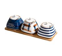 KRXSOBNV, Juego de tanque de azúcar de cerámica, azucarero con tapa, bote de condimento for el hogar, recipiente for condimentos de cocina, lata de especias,Tarros Sazonadores