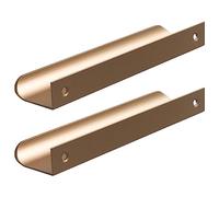 KRXSOBNV, Manijas Ocultas Pomo De Puerta Invisible Armario Cocina Tirador Borde Dedo Color Bronce 2 Piezas ,Tiradores Ocultos para Puertas(Hole Distance 256mm)