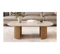 KRXSOBNV, Mesa Auxiliar de Madera Maciza Blanca con función de Almacenamiento, Mesa de Centro Grande, Superficie, Kit de Patas estables, Ideal for Sala de Estar,Reposapiés(F)