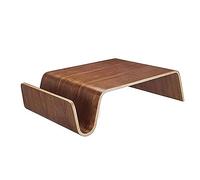 KRXSOBNV, Mesa de Centro Curvada de Madera Maciza: diseño Creativo y Simple, for Sala de Estar, Mesa Auxiliar de sofá, Mesa de cóctel,Mesas de Centro(Walnut)