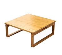 KRXSOBNV, Mesa de Centro de bambú de Estilo japonés: Mesa Baja Plegable, Mesa de té Cuadrada, con Patas Plegables, for el hogar,Reposapiés(Natural,60 * 60 * 23.5cm)