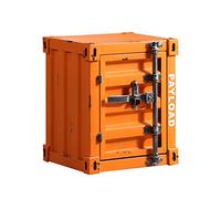 KRXSOBNV, Mesa de Centro pequeña Creativa, Armario de Estilo Industrial Retro, mesita de Noche for Dormitorio, archivadores de Hierro y Metal, se Puede Instalar Cerradura de 48 cm, Naranja y Amarillo
