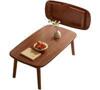 KRXSOBNV, Mesa De Centro Plegable - Tatami Portátil for Dormitorio - Mesa De Piso Plegable Sin Montaje, for Espacios Pequeños,Reposapiés(Walnut,100cm)