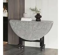 KRXSOBNV, Mesa de Comedor Extensible de Madera con 6 Ruedas y Estructura de Metal Resistente, mesas abatibles for Espacios pequeños, soporta fácilmente 400 kg ,Mesa de Comedor Plegable