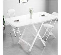 KRXSOBNV, Mesa de Comedor Plegable portátil, Mesa Auxiliar Plegable for Exteriores con Tablero Grueso, Estructura de Metal ，Mesa de Comedor Plegable(Bianco,120cm/47.2in)