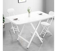 KRXSOBNV, Mesa de Comedor Plegable portátil, Mesa Auxiliar Plegable for Exteriores con Tablero Grueso, Estructura de Metal ，Mesa de Comedor Plegable(Bianco,100cm/39.3in)