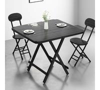 KRXSOBNV, Mesa de Comedor Plegable portátil, Mesa Auxiliar Plegable for Exteriores con Tablero Grueso, Estructura de Metal ，Mesa de Comedor Plegable(Svart,70cm/27.5in)