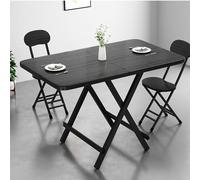KRXSOBNV, Mesa de Comedor Plegable portátil, Mesa Auxiliar Plegable for Exteriores con Tablero Grueso, Estructura de Metal ,Mesa de Comedor Plegable(Svart,120cm/47.2in)