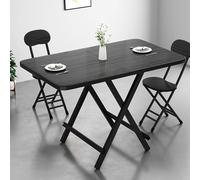 KRXSOBNV, Mesa de Comedor Plegable portátil, Mesa Auxiliar Plegable for Exteriores con Tablero Grueso, Estructura de Metal ，Mesa de Comedor Plegable(Svart,100cm/39.3in)