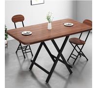 KRXSOBNV, Mesa de Comedor Plegable portátil, Mesa Auxiliar Plegable for Exteriores con Tablero Grueso, Estructura de Metal ，Mesa de Comedor Plegable(Brown,120cm/47.2in)