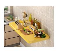 KRXSOBNV Mesa de Ordenador Plegable montada en la Pared for Cocina, Comedor/Escritorio de Estudio con Doble Soporte, fácil de Limpiar y Personalizable(Yellow,30x80cm/12x31.5in)