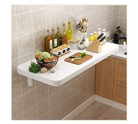 KRXSOBNV Mesa de Ordenador Plegable montada en la Pared for Cocina, Comedor/Escritorio de Estudio con Doble Soporte, fácil de Limpiar y Personalizable(White,50x120cm/19.5x47in)