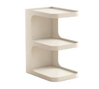 KRXSOBNV Mesita Auxiliar, Mesa Auxiliar de 3 Niveles, mesita Noche, Mesa Decorativa for Sala Estar, Dormitorio, Cocina, Oficina en casa(/Ivory)