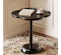 KRXSOBNV Mesita Auxiliar, Mesa Auxiliar Redonda, Mesa de Pedestal Decorativa, pequeña Martini, Sala Estar for sofá, Silla, Patio(/Black B,40CM)
