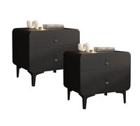 KRXSOBNV, Mesita de noche con almacenamiento, mesa auxiliar de cama, gabinete organizador, mesa auxiliar de cama de 2 niveles, cómoda for dormitorio, sala de estar ，Mesillas de noche(Black,45x40x48cm)