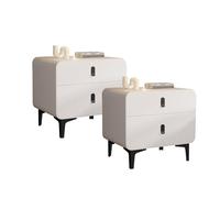 KRXSOBNV, Mesita de noche con almacenamiento, mesa auxiliar de cama, gabinete organizador, mesa auxiliar de cama de 2 niveles, cómoda for dormitorio, sala de estar ,Mesillas de noche(White,40x40x48cm)