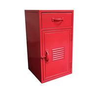 KRXSOBNV, Mesita De Noche Estilo Cajón De Dormitorio Gabinete De Almacenamiento De Estilo Industrial Retro Mesa De Esquina Creativa Muebles Decorativos Multifunción 65 CM,Rojo,Armarios de almacenaje