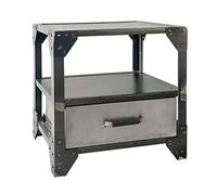 KRXSOBNV, Mesitas de noche retro Gabinete lateral de estilo industrial Creativo con cajón Arte del hierro Sofá Mesa auxiliar Mesa de esquina Gabinete de almacenamiento Muebles decorativos, 50 * 70 * 5