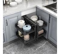 KRXSOBNV, Organizador extraíble for gabinete de cocina esquinero - Maximice el espacio de almacenamiento con cestas de aluminio - for zurdos o diestros - Solución de gabinete esquinero ciego ，Organiza