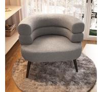 KRXSOBNV Sillón Moderno de Lana de Cordero: Gran Superficie for Sentarse, Soporte de Carga Estable, Duradero, Ideal for Dormitorio, Sala de Estar, Sala de Estudio,Reposapiés(Lightgrey)