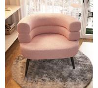 KRXSOBNV Sillón Moderno de Lana de Cordero: Gran Superficie for Sentarse, Soporte de Carga Estable, Duradero, Ideal for Dormitorio, Sala de Estar, Sala de Estudio,Reposapiés(Pink)