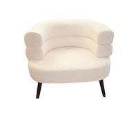 KRXSOBNV Sillón Moderno de Lana de Cordero: Gran Superficie for Sentarse, Soporte de Carga Estable, Duradero, Ideal for Dormitorio, Sala de Estar, Sala de Estudio,Reposapiés(Offwhite)