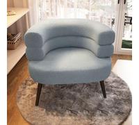 KRXSOBNV Sillón Moderno de Lana de Cordero: Gran Superficie for Sentarse, Soporte de Carga Estable, Duradero, Ideal for Dormitorio, Sala de Estar, Sala de Estudio,Reposapiés(Lightblue)
