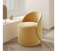 KRXSOBNV Sillón Moderno y Redondo con Acento for Sala de Estar y Dormitorio, cómodo y Acogedor sillón Boucle, sofá, Silla de Lectura, Base de Metal giratoria de 360°,Reposapiés(Yellow)