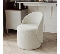 KRXSOBNV Sillón Redondo Moderno, for Sala De Estar, Cómoda Silla Boucle, Silla De Lectura for Sofá, con Base De Metal Giratoria De 360 °,Reposapiés(Lamb)