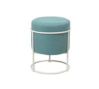 KRXSOBNV Taburete Bajo for Sofá Nórdico Retro De Tela De Algodón, con Trípode De Acero Inoxidable Dorado: Reposapiés Elegante Y Funcional, for Decoración del Hogar,Reposapiés(Green 1)
