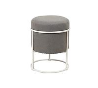 KRXSOBNV Taburete Bajo for Sofá Nórdico Retro De Tela De Algodón, con Trípode De Acero Inoxidable Dorado: Reposapiés Elegante Y Funcional, for Decoración del Hogar,Reposapiés(Grau)