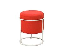 KRXSOBNV Taburete Bajo for Sofá Nórdico Retro De Tela De Algodón, con Trípode De Acero Inoxidable Dorado: Reposapiés Elegante Y Funcional, for Decoración del Hogar,Reposapiés(Rot)