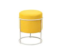 KRXSOBNV Taburete Bajo for Sofá Nórdico Retro De Tela De Algodón, con Trípode De Acero Inoxidable Dorado: Reposapiés Elegante Y Funcional, for Decoración del Hogar,Reposapiés(Gelb)