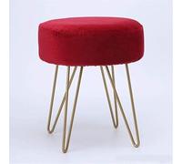 KRXSOBNV Taburete con Patas de Metal, pequeño Banco de Hierro, Mesa Auxiliar for Banco de Zapatos, reposapiés, Taburete Elegante, Mueble Compacto y versátil,Reposapiés(Red)