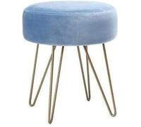 KRXSOBNV Taburete con Patas de Metal, pequeño Banco de Hierro, Mesa Auxiliar for Banco de Zapatos, reposapiés, Taburete Elegante, Mueble Compacto y versátil,Reposapiés(Blue)