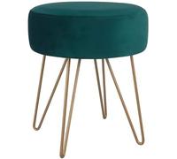 KRXSOBNV Taburete con Patas de Metal, pequeño Banco de Hierro, Mesa Auxiliar for Banco de Zapatos, reposapiés, Taburete Elegante, Mueble Compacto y versátil,Reposapiés(Green)