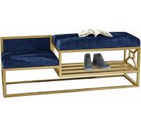 KRXSOBNV Zapatero Banco Banco de Zapatos de Metal Banco de Almacenamiento Organizador de Zapatos Banco tapizado Zapatero for Entrada(Blue,80 * 35 * 45cm)