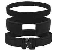 KRYDEX GEAR Cinturón Táctico MOLLE de 2 pulgadas con Correa de Liberación Rápida Cinturón Militar Cinturón Resistente para Airsoft, Caza, Deportes al Aire Libre (Negro, L)