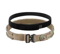 KRYDEX GEAR Cinturón Táctico MOLLE de Liberación Rápida, Cinturón Interior de 1.5 Pulgadas, Hebilla de Metal, Resistente a Cortado con láser (XL, Rojo Marrón)
