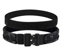 KRYDEX GEAR Cinturón táctico MOLLE de liberación rápida cinturón táctico de 1.75 Pulgadas con cinturón Interior de 1.5 Pulgadas, Hebilla de Metal cinturón Resistente Cortado con láser (MCBK, S)