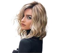 KRYLL Pelucas rubias Cortas Pelucas onduladas Naturales hasta los Hombros Pelucas Bob Peluca Corta para Mujeres Pelucas sintéticas Resistentes al Calor Naturales Adecuadas para niñas Uso Diario