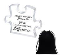 KRYMSON 1 adorno acrílico con 1 bolsa de almacenamiento negra, decoración de mesa, regalo de despedida, adorno acrílico transparente, adecuado para el día del padre, día de San Valentín, día del